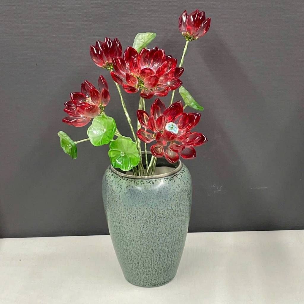  Bộ Bình Hoa Sen Đá Đỏ  BKCECN-9758 