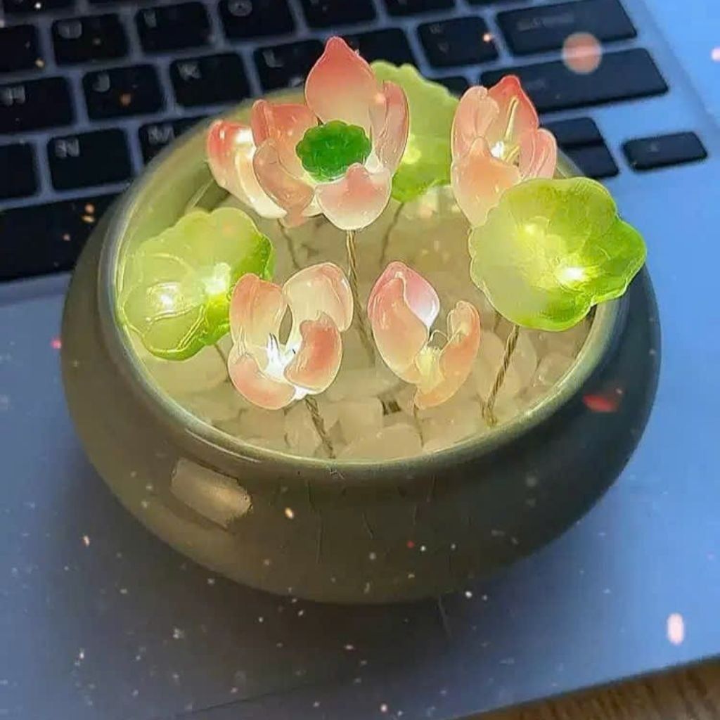  Chậu Hoa Sen Đá LED Trang Trí  BKCECN-9759 