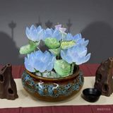  Chậu Hoa Sen Đá Pha Lê Màu Xanh Ngọc BKCECN-9760 