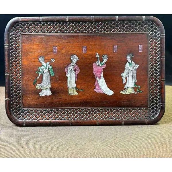  Khay Gỗ Gụ Khảm Tứ Đại Mỹ Nhân Decor Bàn Trà BKCECN-9771 