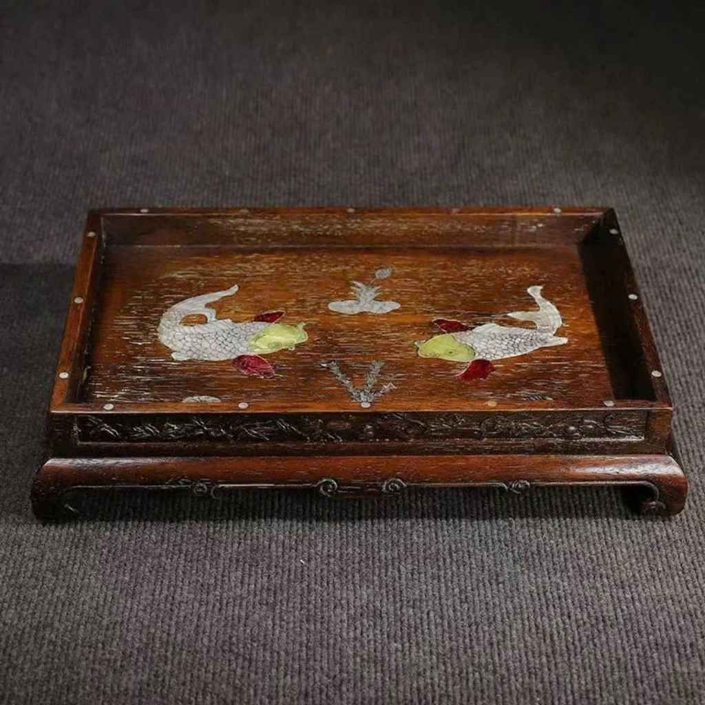  Khay Trà Gỗ Gụ Khảm Chim Hoa  BKCECN-9772 