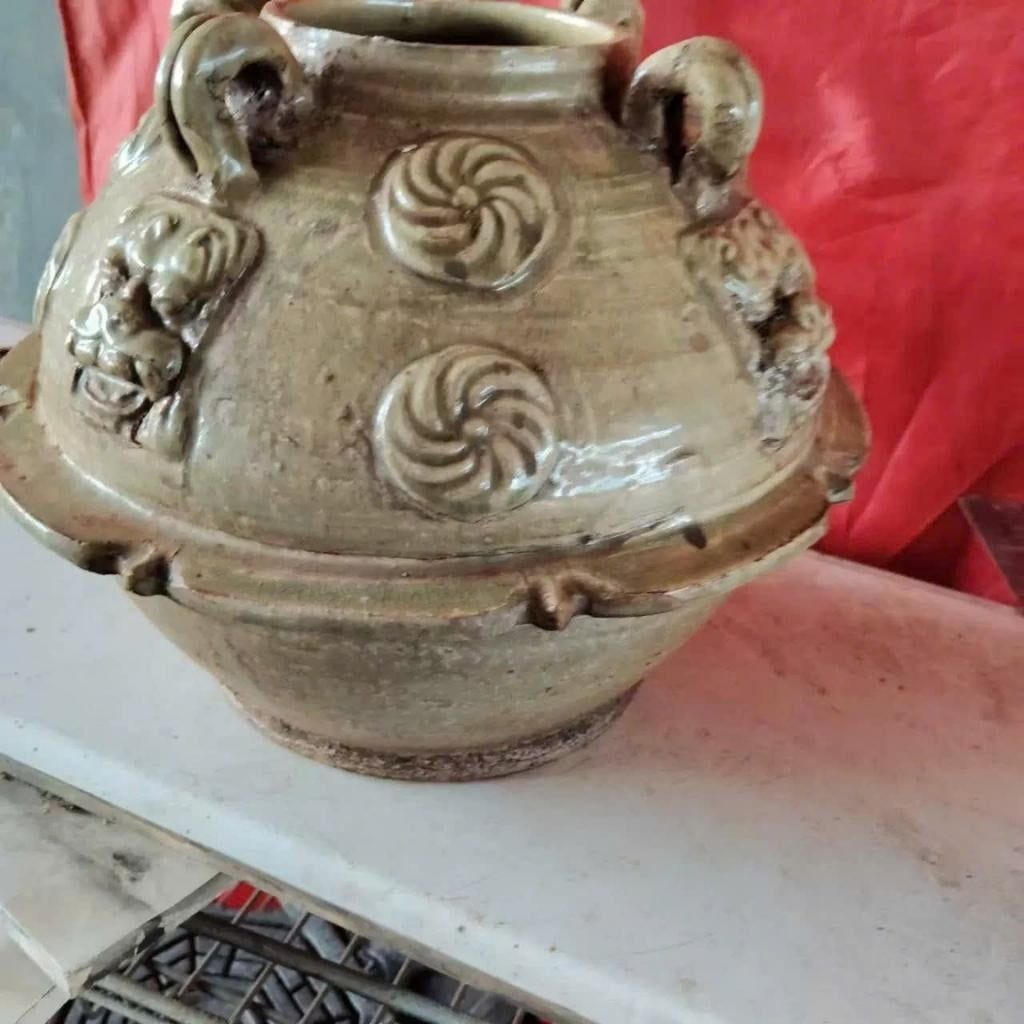  Bình Gốm Bầu Dẹt Cổ Điển Sưu Tầm BKCECN-9797 