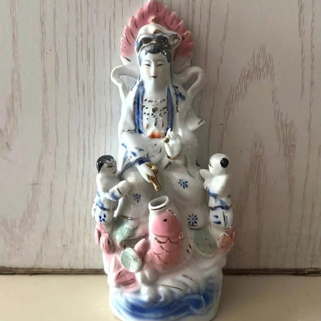  Tượng Gốm Quan Âm Cưỡi Cá Chép BKCECN-9801 