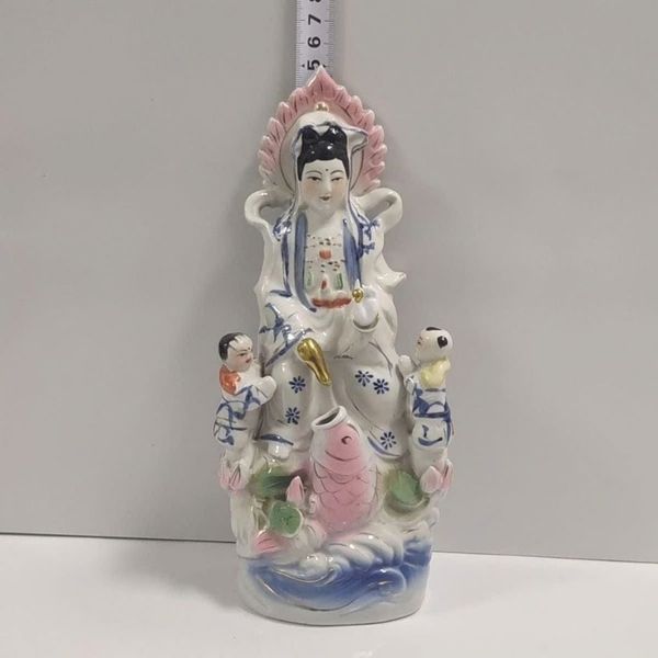  Tượng Gốm Quan Âm Cưỡi Cá Chép BKCECN-9801 