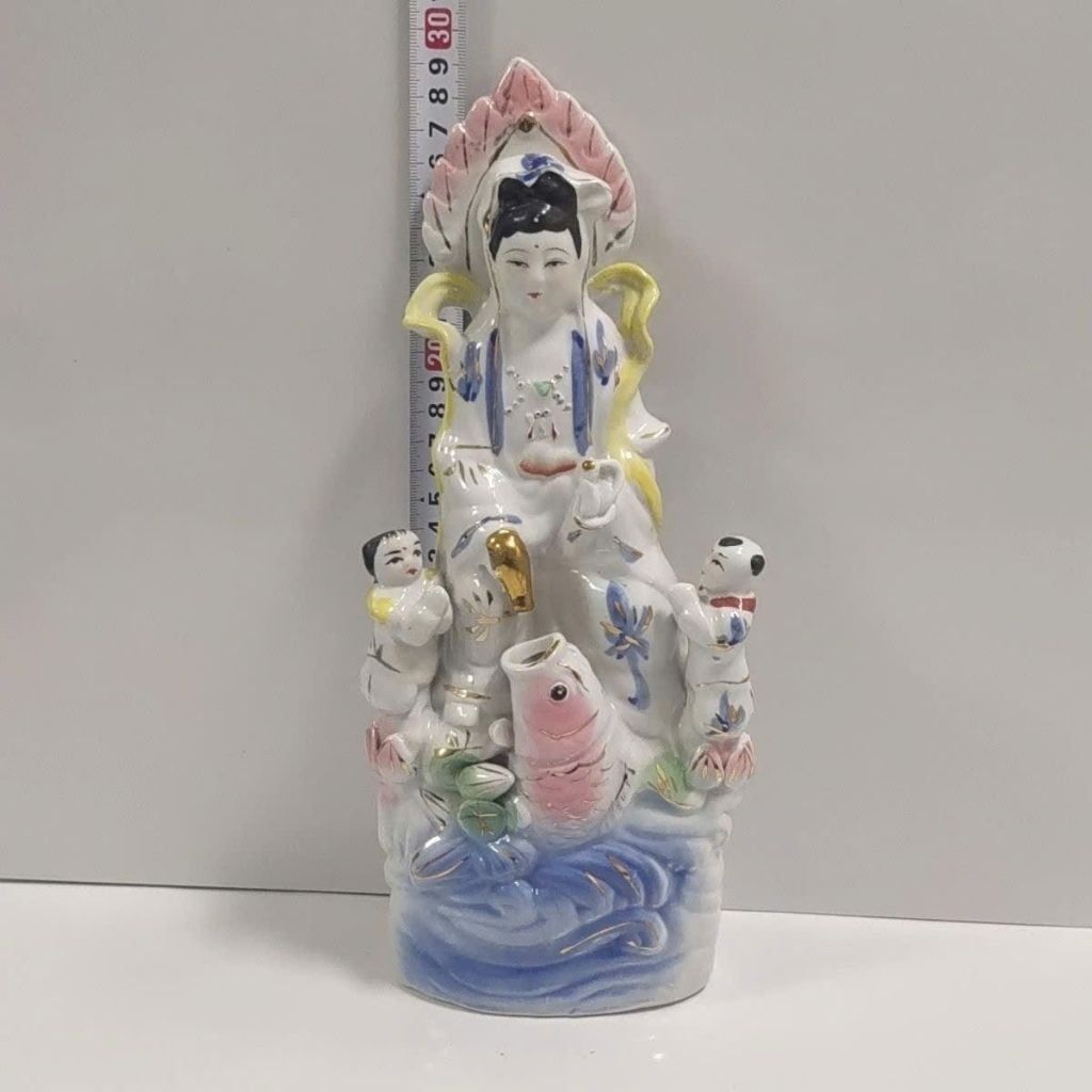  Tượng Gốm Quan Âm Cưỡi Cá Chép BKCECN-9801 