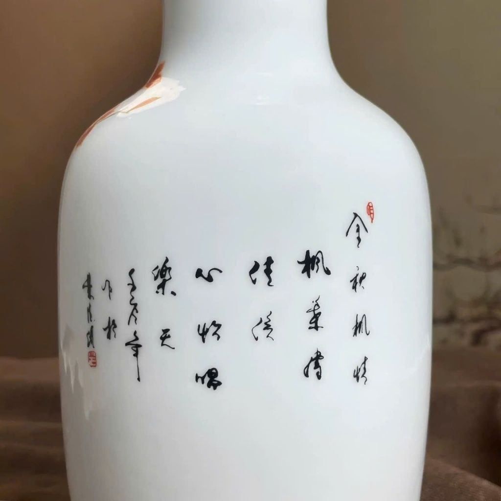  Bình Gốm Cắm Hoa Sứ Trắng Vẽ Chim BKCECN-9803 