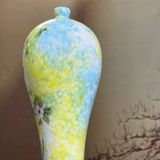  Bình Gốm Men Xưa Vẽ Cảnh Xuân Hòa Độc Đáo BKCECN-9837 