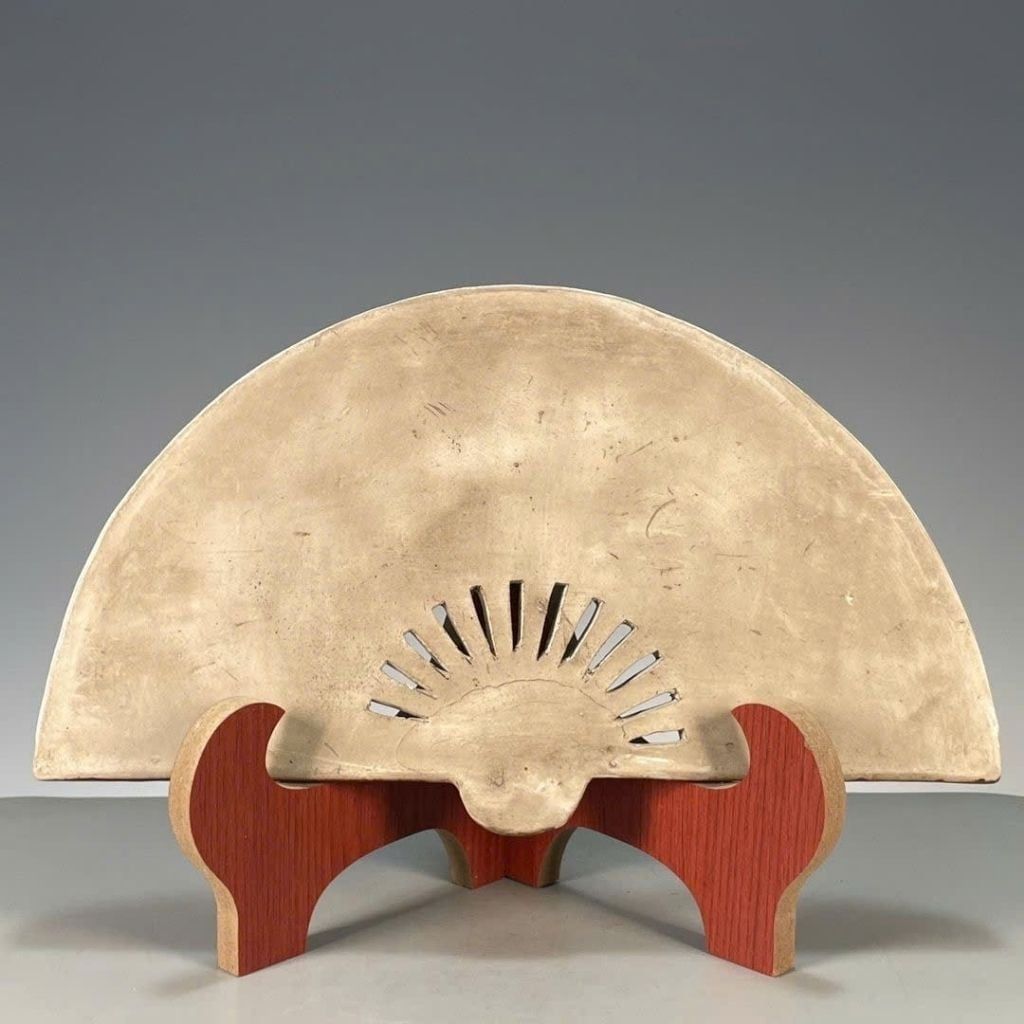  Quạt Gốm Sứ Vẽ Hoa Mai Điểu - Đồ Decor Cổ Điển BKCECN-9844 