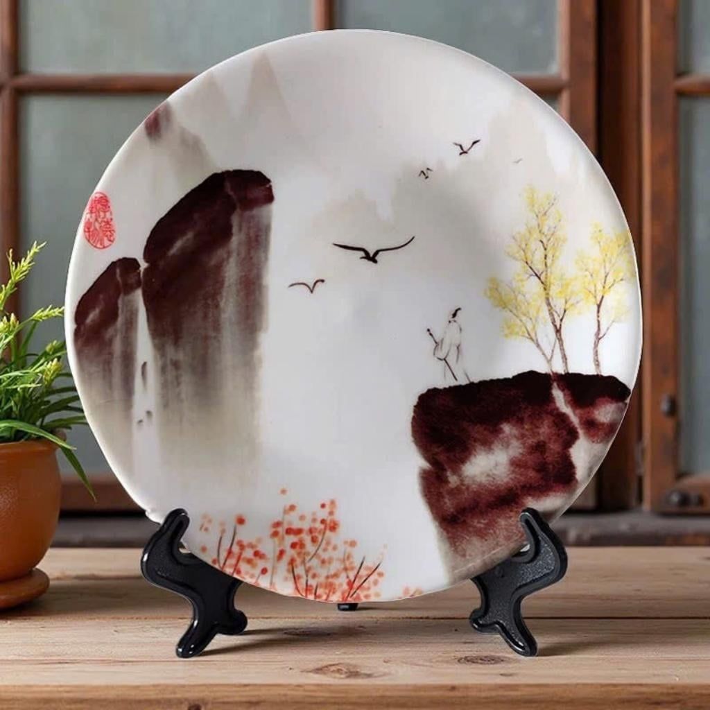  Đĩa Cảnh Gốm Sứ Thủy Mặc Decor BKCECN-9866 