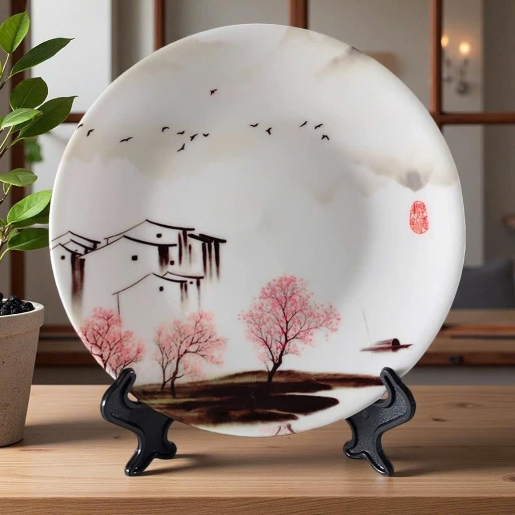  Đĩa Cảnh Gốm Sứ Thủy Mặc Decor BKCECN-9866 