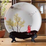  Đĩa Cảnh Gốm Sứ Thủy Mặc Decor BKCECN-9866 