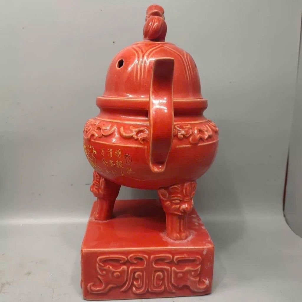  Lư Hương Ba Chân Đỏ Ngự Dụng Hoàng Cung BKCECN-9895 