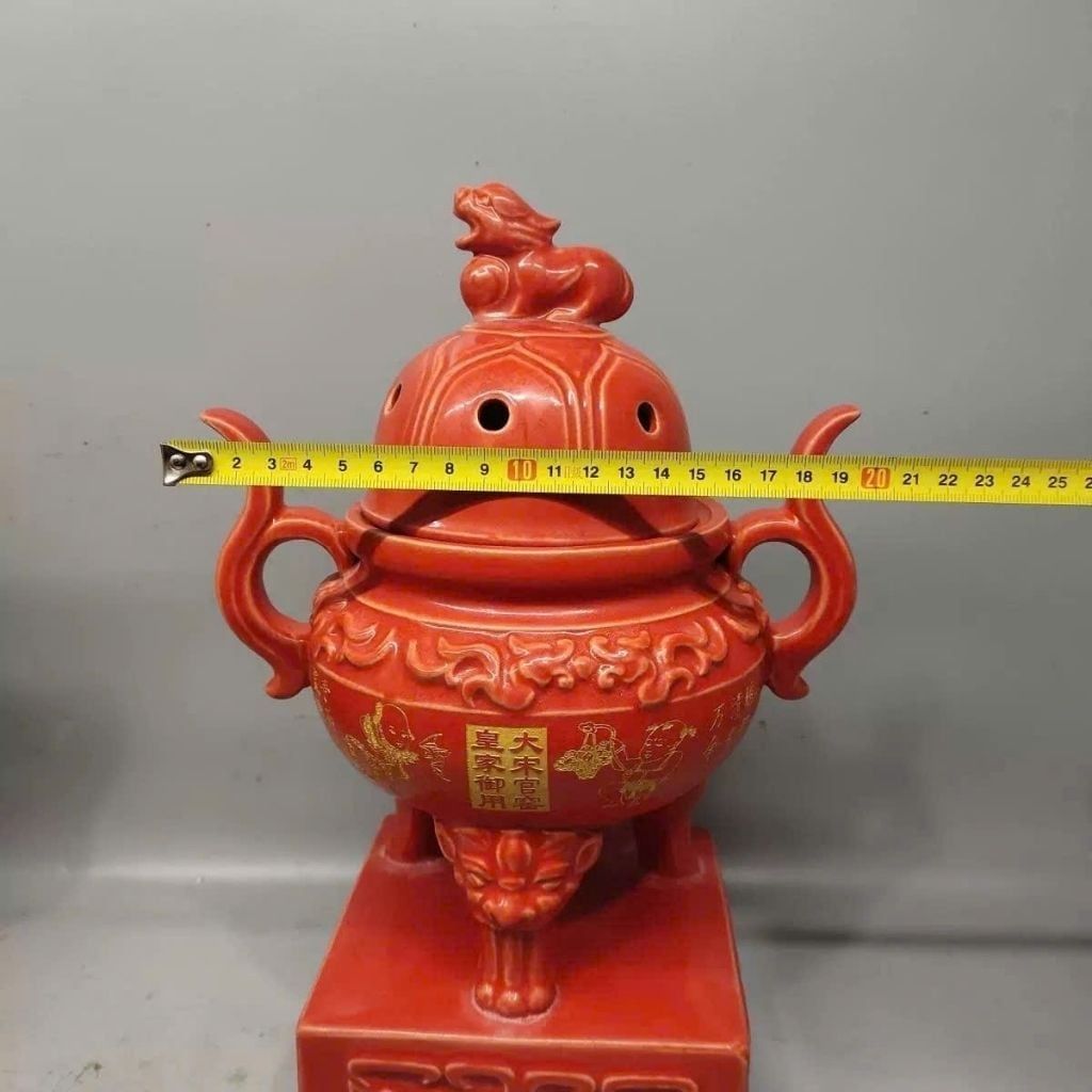  Lư Hương Ba Chân Đỏ Ngự Dụng Hoàng Cung BKCECN-9895 