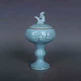  Lư Xông Trầm Gốm Sứ Men Xanh Thiên Thanh Cổ Điển BKCECN-9899 