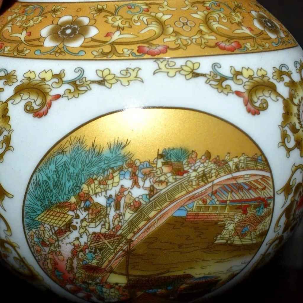  Bình gốm Thanh Minh Thượng Hà Đồ sưu tầm BKCECN-9925 