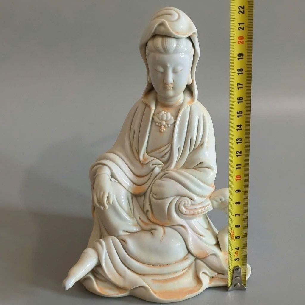  Tượng Phật Bà Quan Âm Gốm Sứ Trắng Cổ Điển BKCECN-9945 