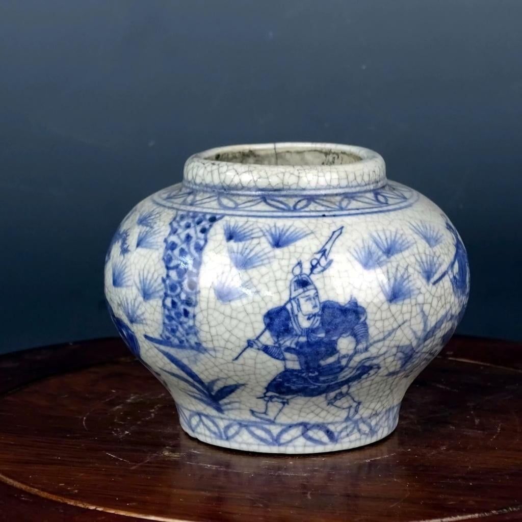  Bình Gốm Sứ Men Rạn Vẽ Lam Giả Cổ Mini BKCECN-9967 