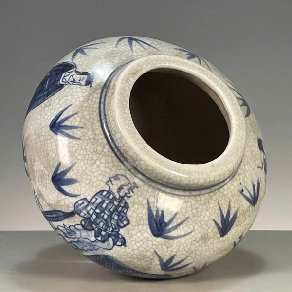  Bình Gốm Men Rạn Vẽ Tay Nung Củi Cao Cấp BKCECN-9968 