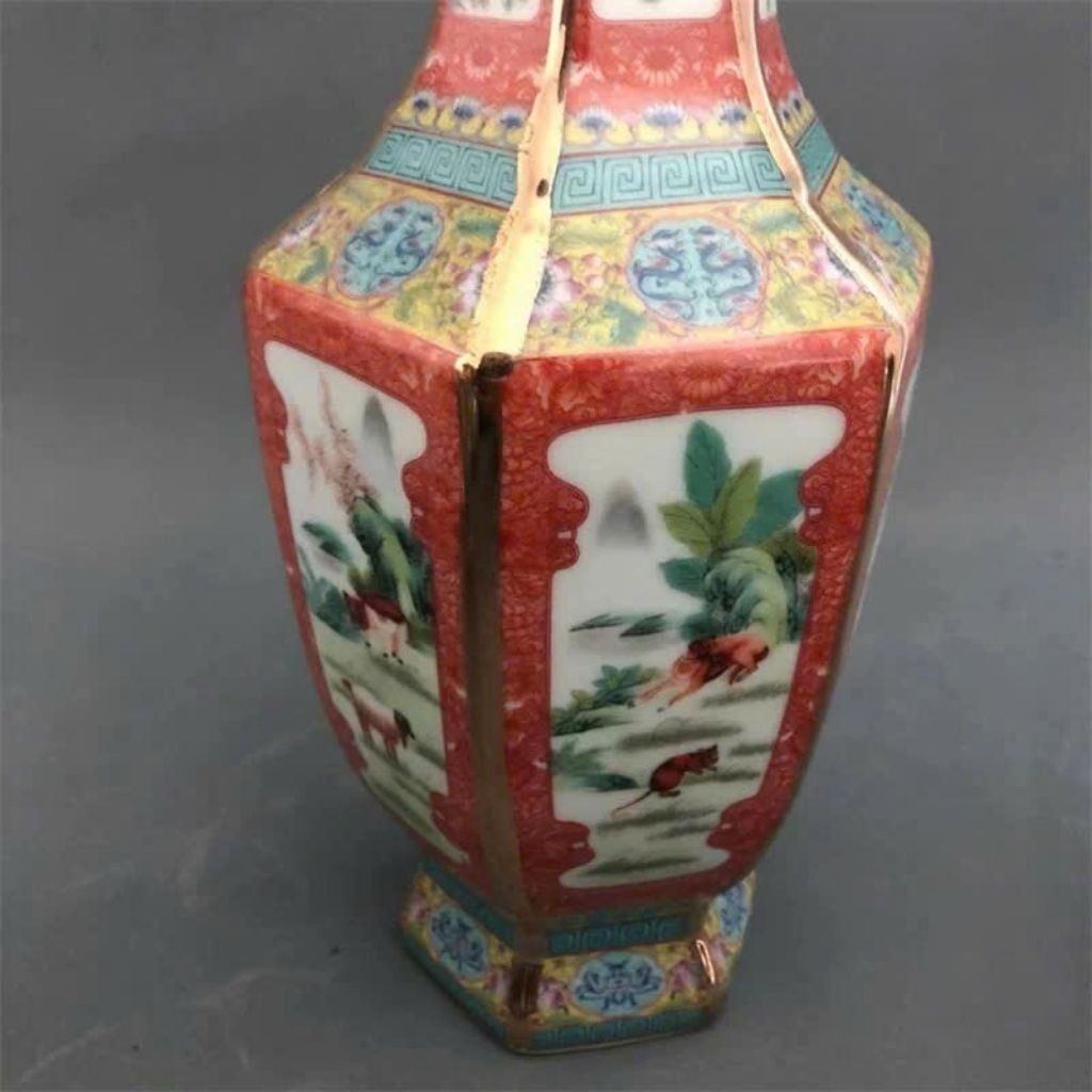  Bình Gốm 12 Con Giáp Đa Giác sưu tầm đẹpBKCECN-9970 