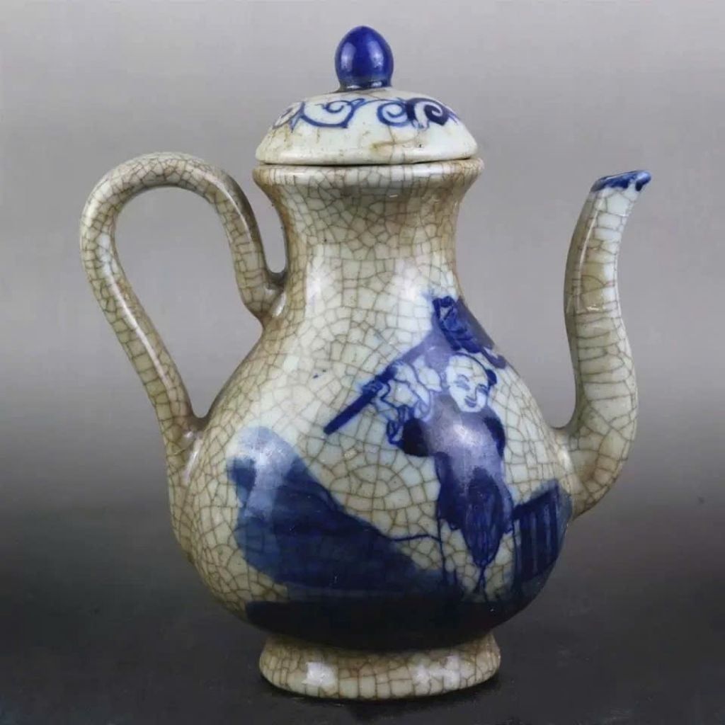  Bình Trà Kỳ Lân Tống Tử Men Rạn Nung Củi  BKCECN-9971 