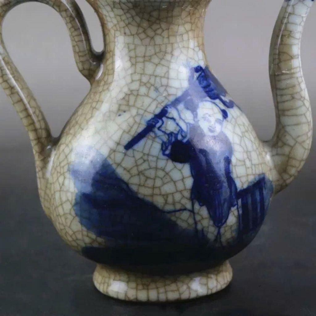  Bình Trà Kỳ Lân Tống Tử Men Rạn Nung Củi  BKCECN-9971 