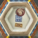  Bình Gốm Đa Giác Vẽ Gấm Nung Củi Cao Cấp BKCECN-9972 