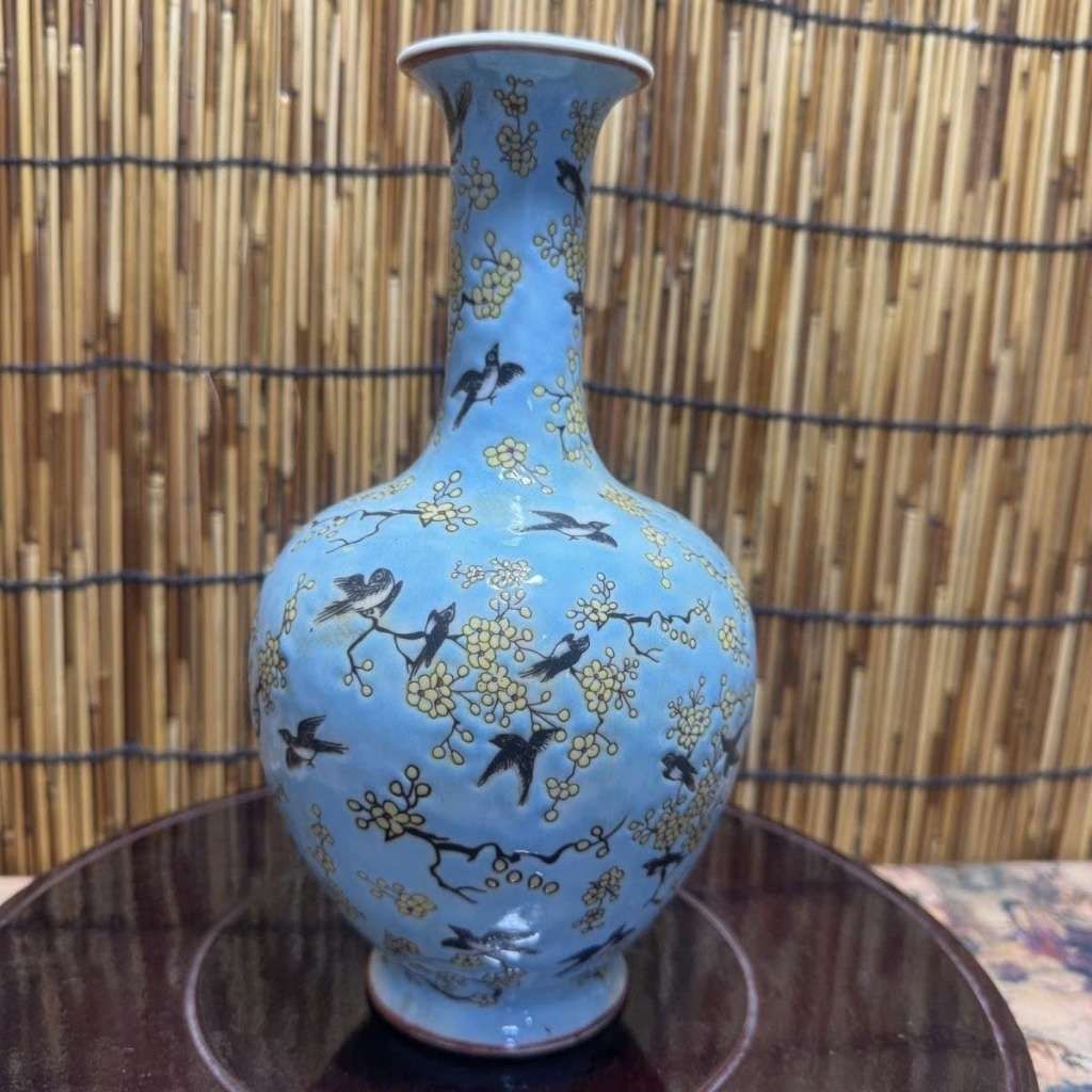  Bình Hoa Chim Sưu Tầm Men Xanh Lành Nguyên BKCECN-9974 