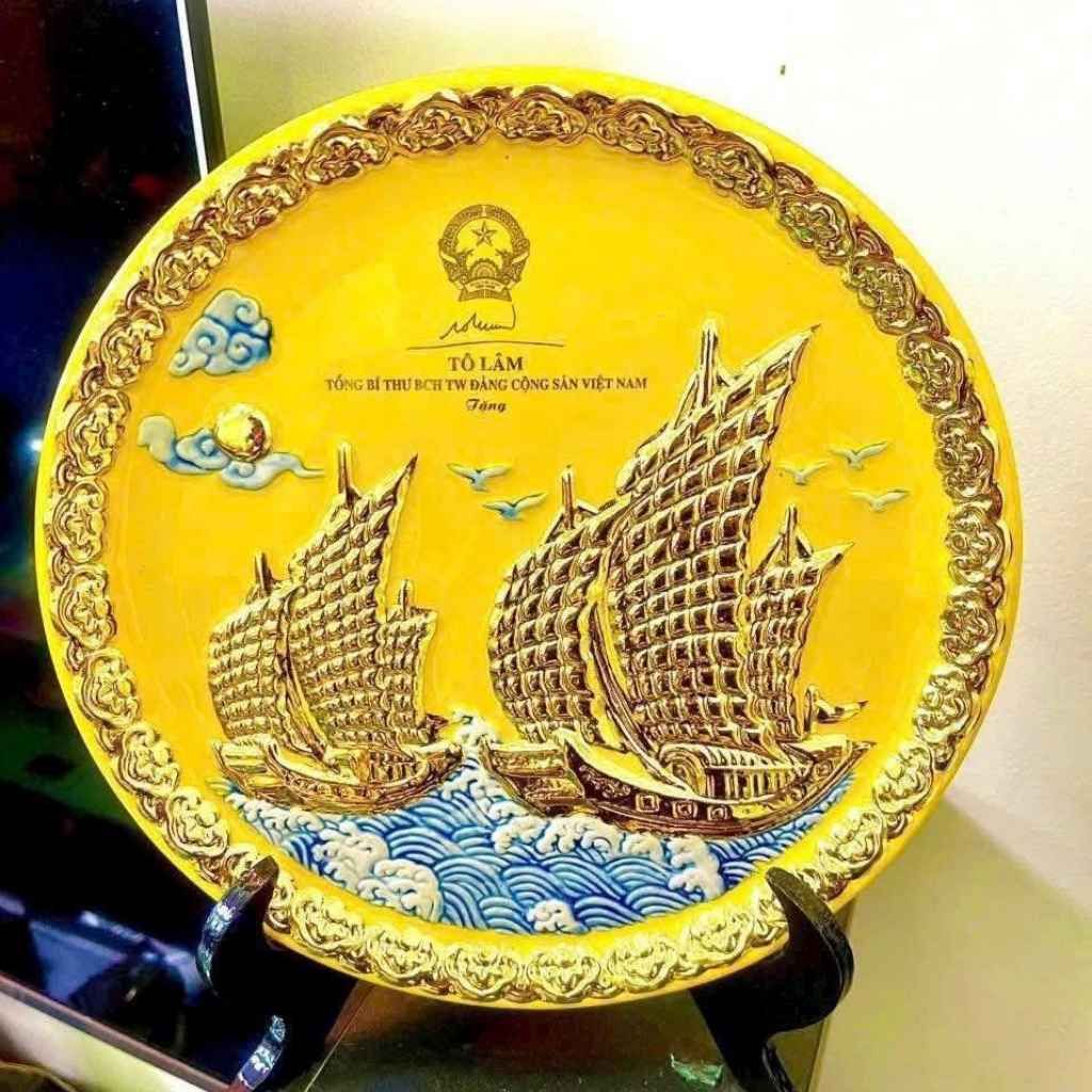  Đĩa Gốm Bát Tràng inTổng Bí Thư Tô Lâm BKCEVN-10215 