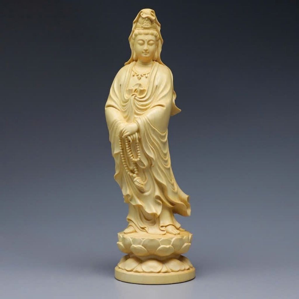  Tượng Phật Bà Quan Âm Gỗ Hoàng Dương Cao Cấp BKWOCN-9255 