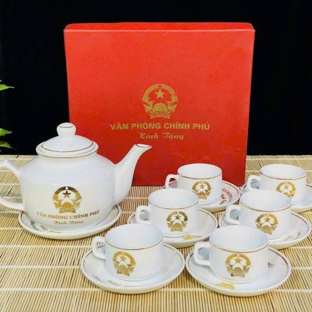  Bộ Ấm Chén Văn Phòng Chính Phủ Men Ngọc Cao Cấp BKCEVN-10240 