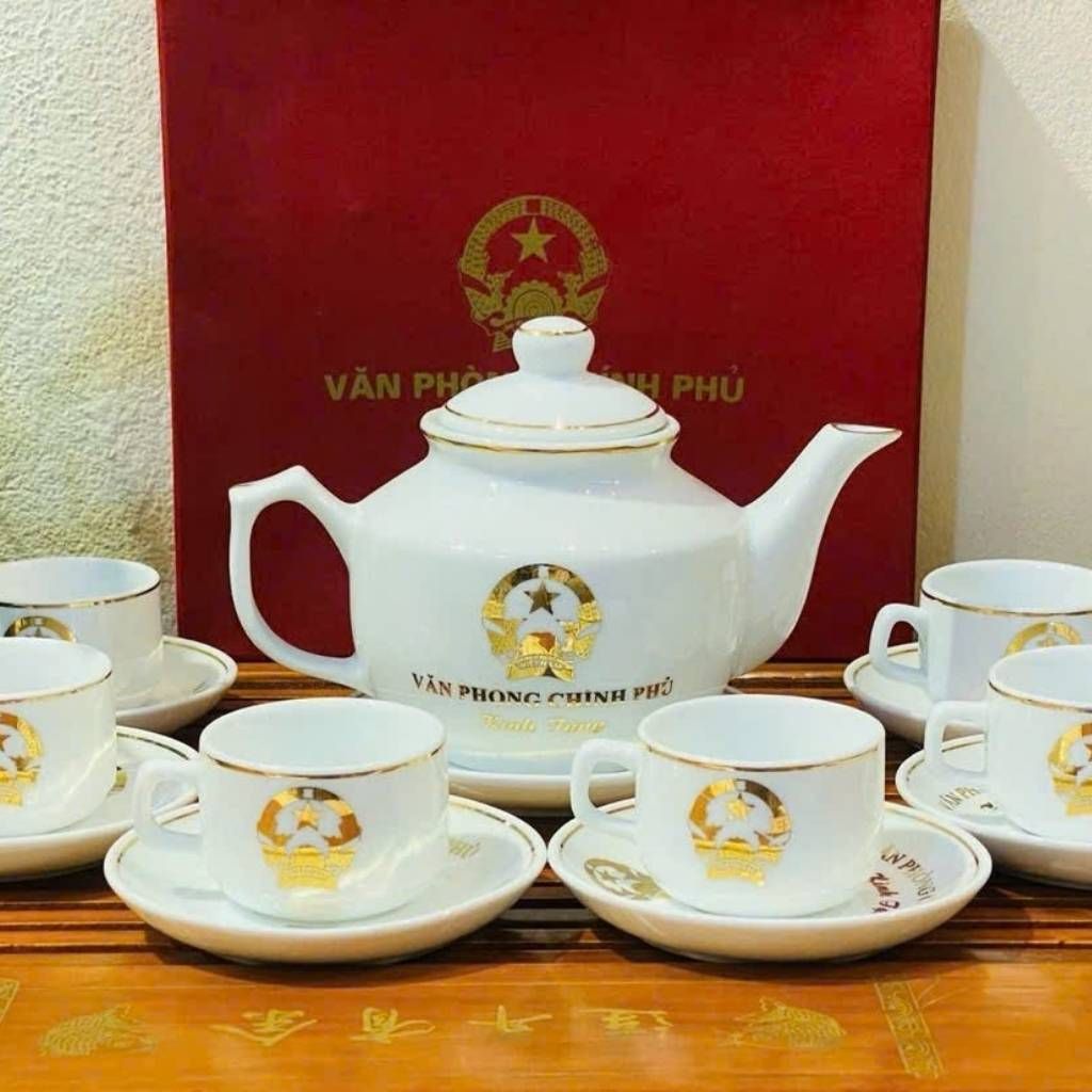  Bộ Ấm Chén Văn Phòng Chính Phủ Men Ngọc Cao Cấp BKCEVN-10240 