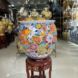  Thống thờ hoa sen cá chép gốm sứ bát tràng BKCEVN-9327 