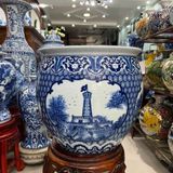  Thống thờ cảnh hà nội men lam gốm sứ bát tràng BKCEVN-9328 