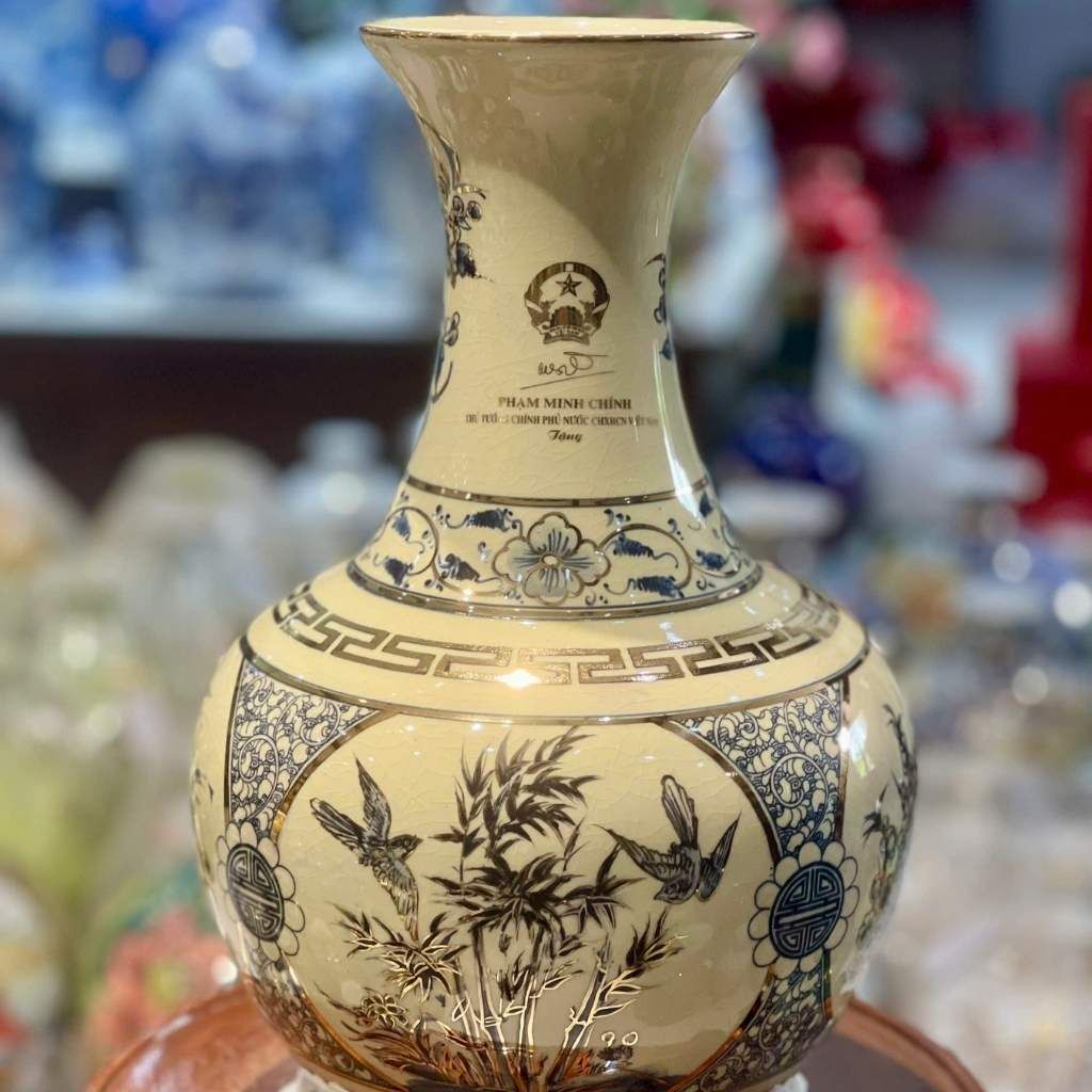  Bình Gốm Thủ Công In Chữ Thủ Tướng Chính Phủ Phạm Minh Chính BKCEVN-9339 