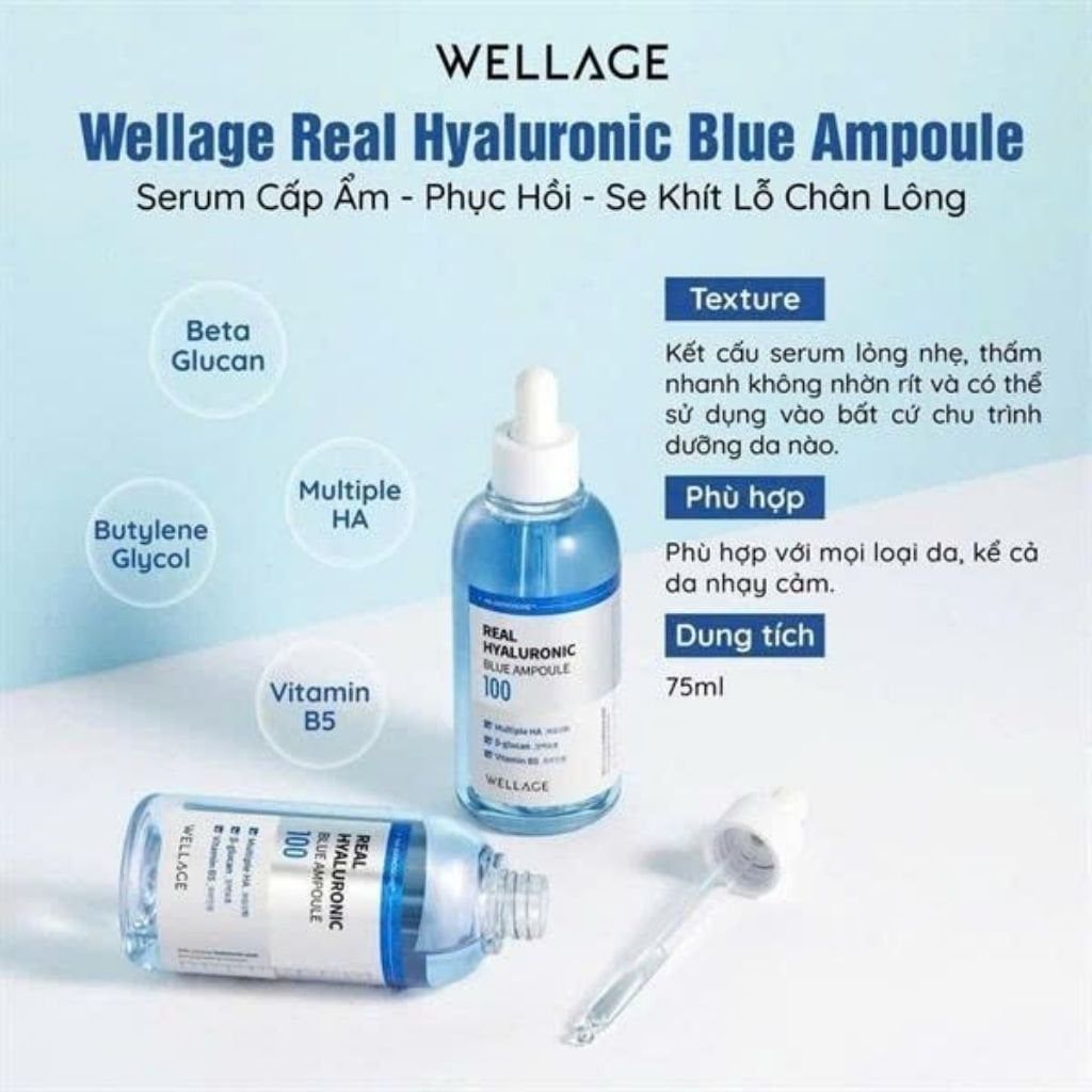  Serum cấp ẩm cho da Wellage Real Hyaluronic Blue BKCOKR-9129 