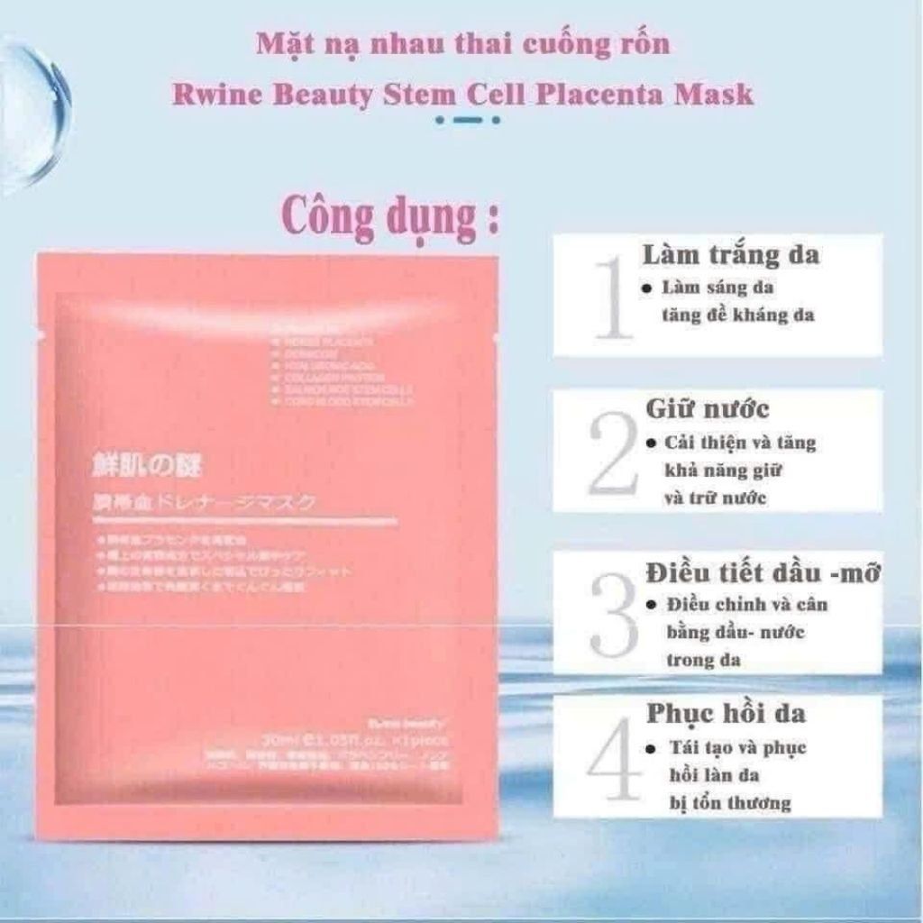  Mặt Nạ Nhau Thai Cừu Cuống Cuốn Tế Bào Gốc giúp ấp ẩm dưỡng da BKCOKR-9131 