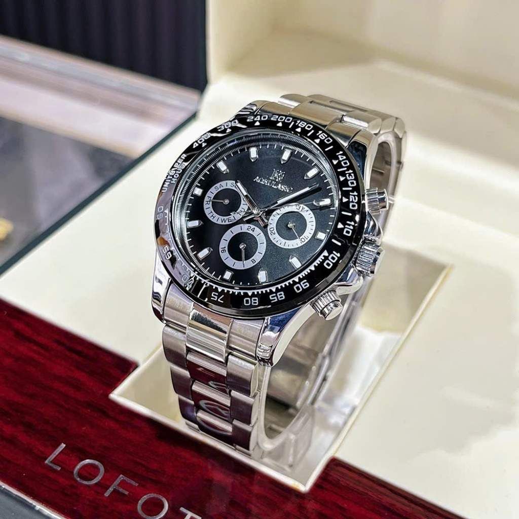  Đồng Hồ Cơ Kiểu Daytona Dây Thép BKFACN-9367 