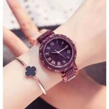  Đồng hồ nữ màu tím đính đá quý BKFACN-9376 