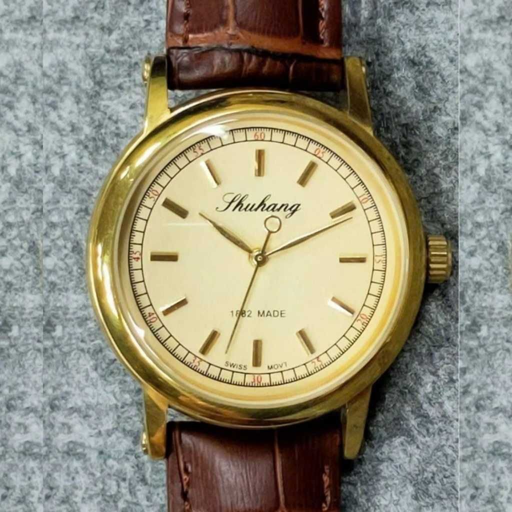  Đồng Hồ Nam Thuhang 1862 Dây Da Nâu BKFACN-9379 