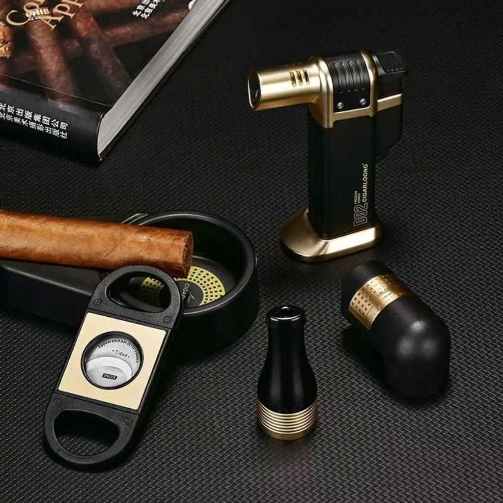  Bộ Dụng Cụ Hút Cigar Cigarloong Mạ Vàng BKFACN-9381 