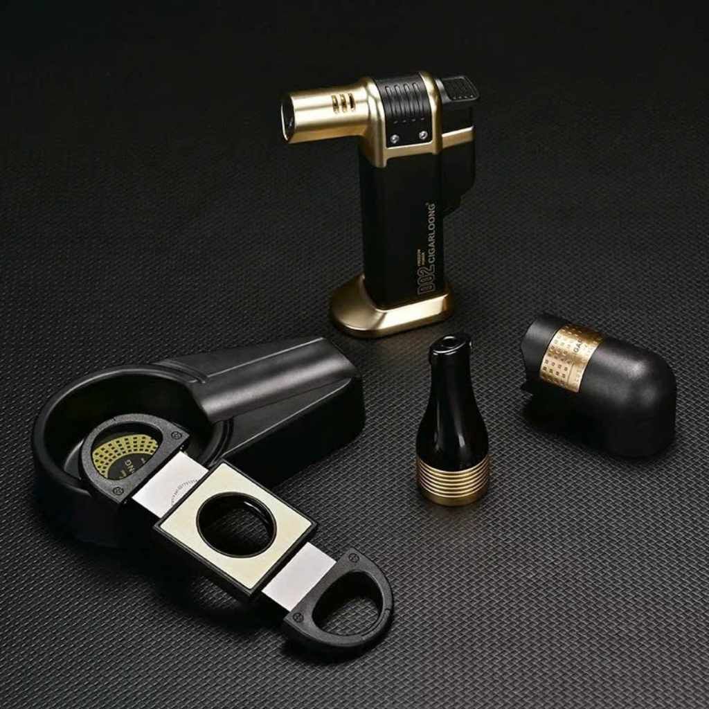  Bộ Dụng Cụ Hút Cigar Cigarloong Mạ Vàng BKFACN-9381 