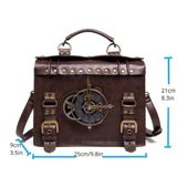  Túi Xách Da Đeo Chéo Phong Cách Steampunk La Bàn Cổ Điển BKFAVN-9421 