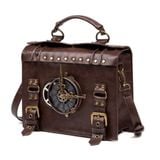  Túi Xách Da Đeo Chéo Phong Cách Steampunk La Bàn Cổ Điển BKFAVN-9421 