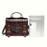  Túi Xách Da Đeo Chéo Phong Cách Steampunk La Bàn Cổ Điển BKFAVN-9421 