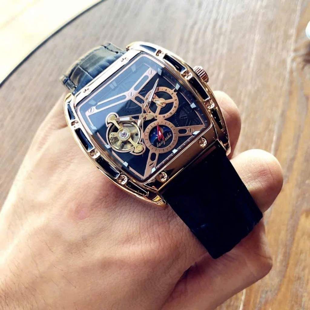  Đồng Hồ Nam Cơ Lộ Máy Laogeshi Dây Da Cá Sấu BKFAVN-9424 