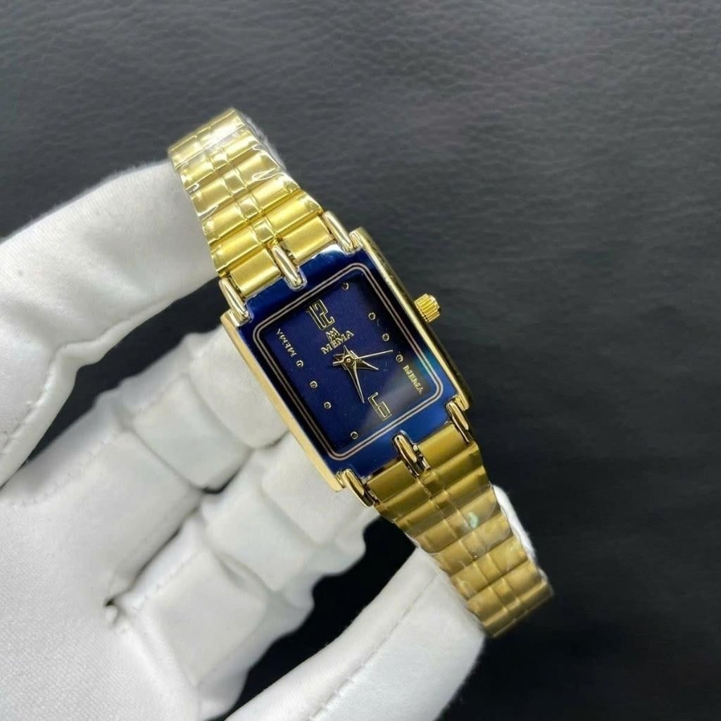  Đồng Hồ Nữ MEMA Mặt Chữ Nhật Mạ Vàng Chính Hãng BKFAVN-9425 