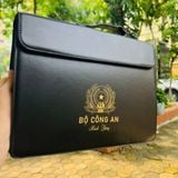  Cặp Sách Da Công Sở In Logo Bộ Công An Kính Tặng BKFAVN-9430 