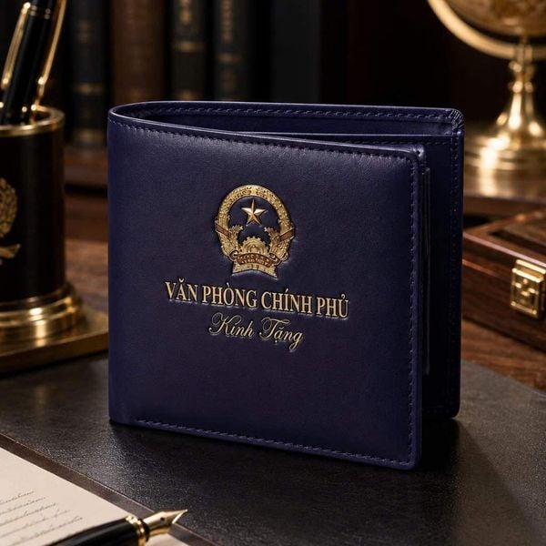  Ví Da Bò Nam In Logo Văn Phòng Chính Phủ BKFAVN-9438 