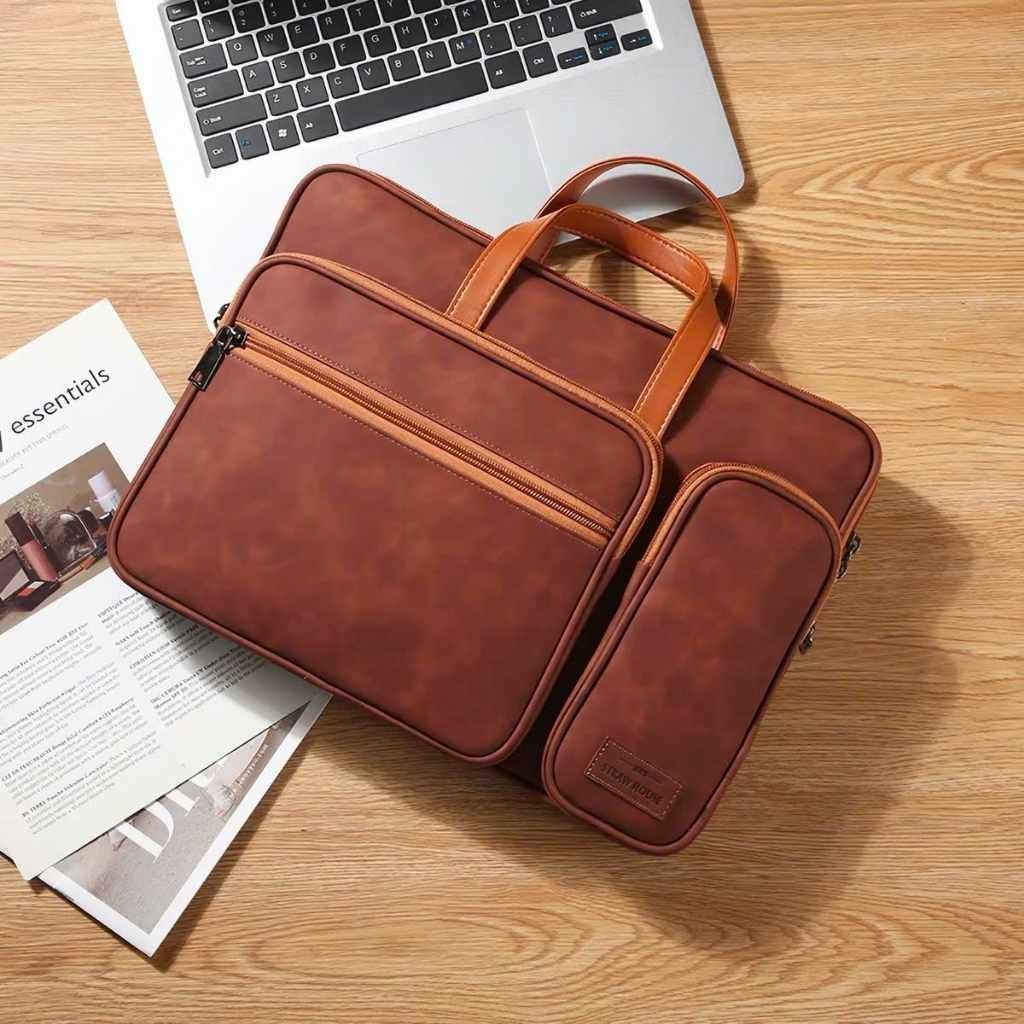  Túi Xách Chống Sốc Laptop Đa Năng Da PU Cao Cấp BKFAVN-9441 