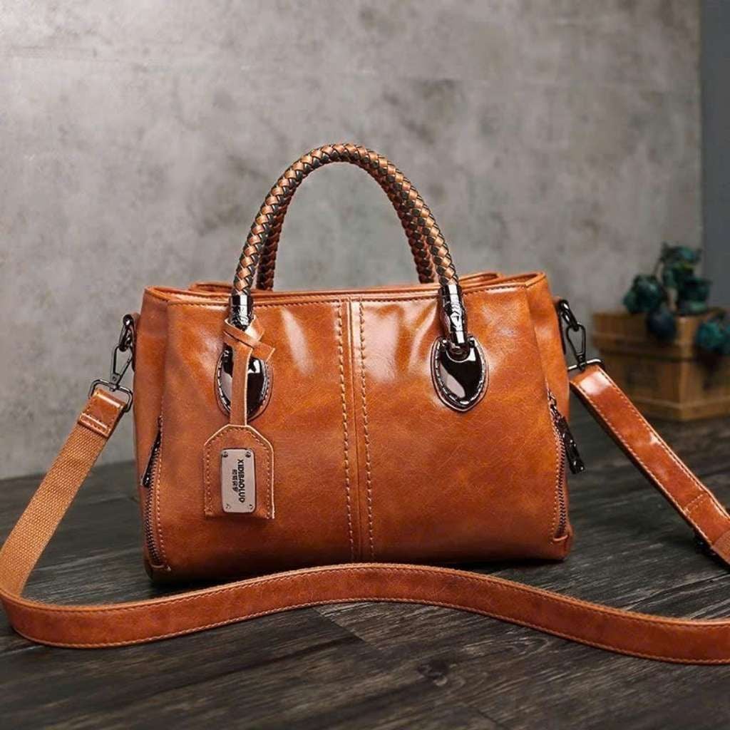  Túi Xách Nữ Da Bò Cao Cấp Quai Bện Thời Trang Sang Trọng BKFAVN-9471 